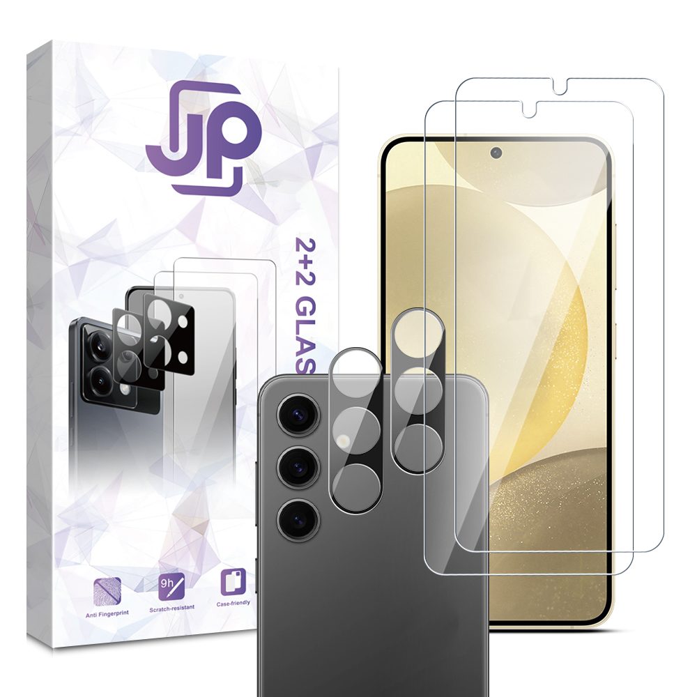 Levně JP Combo pack, Sada 2 tvrzených skel a 2 sklíček na fotoaparát, Samsung Galaxy S25