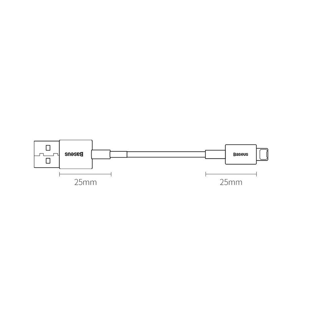 Baseus Superior USB - Lightning, 0,25 M, Bel (CALYS-02)
