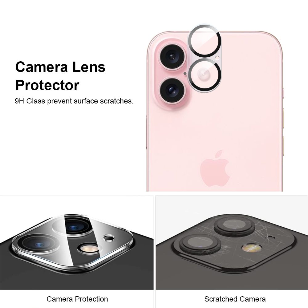 JP Full Pack Tvrdených skiel, 2x 3D sklo s aplikátorom + 2x sklo na šošovku, iPhone 16