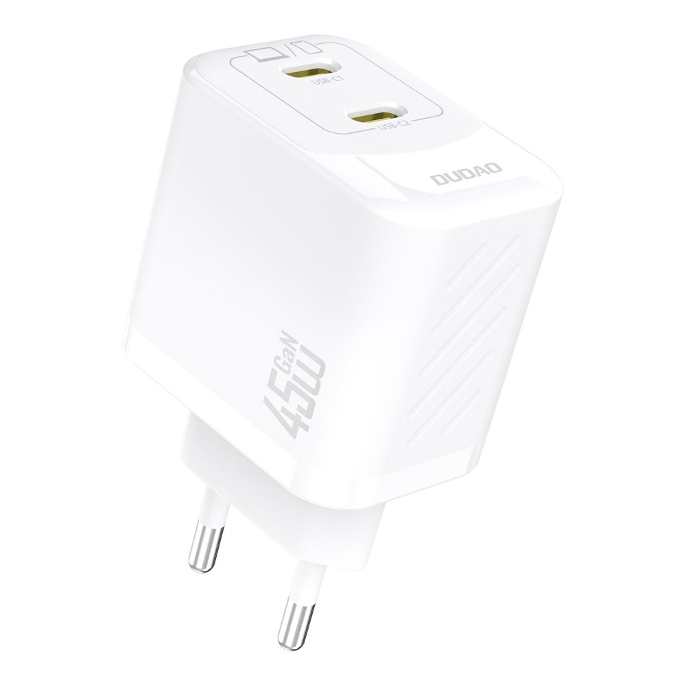 Levně Dudao A28PEU nabíječka 2x USB-C, PD 45W GaN, bílá