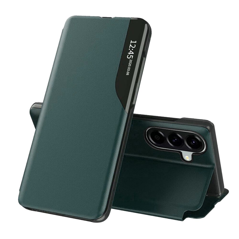 Levně Eco Leather View Case, Samsung Galaxy A37 5G, zelené