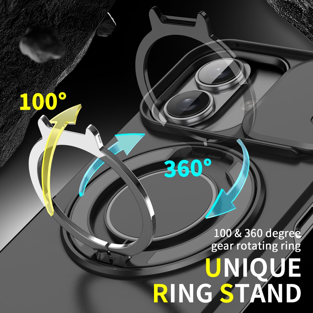 Camslide Stand obal, iPhone 16, čierny