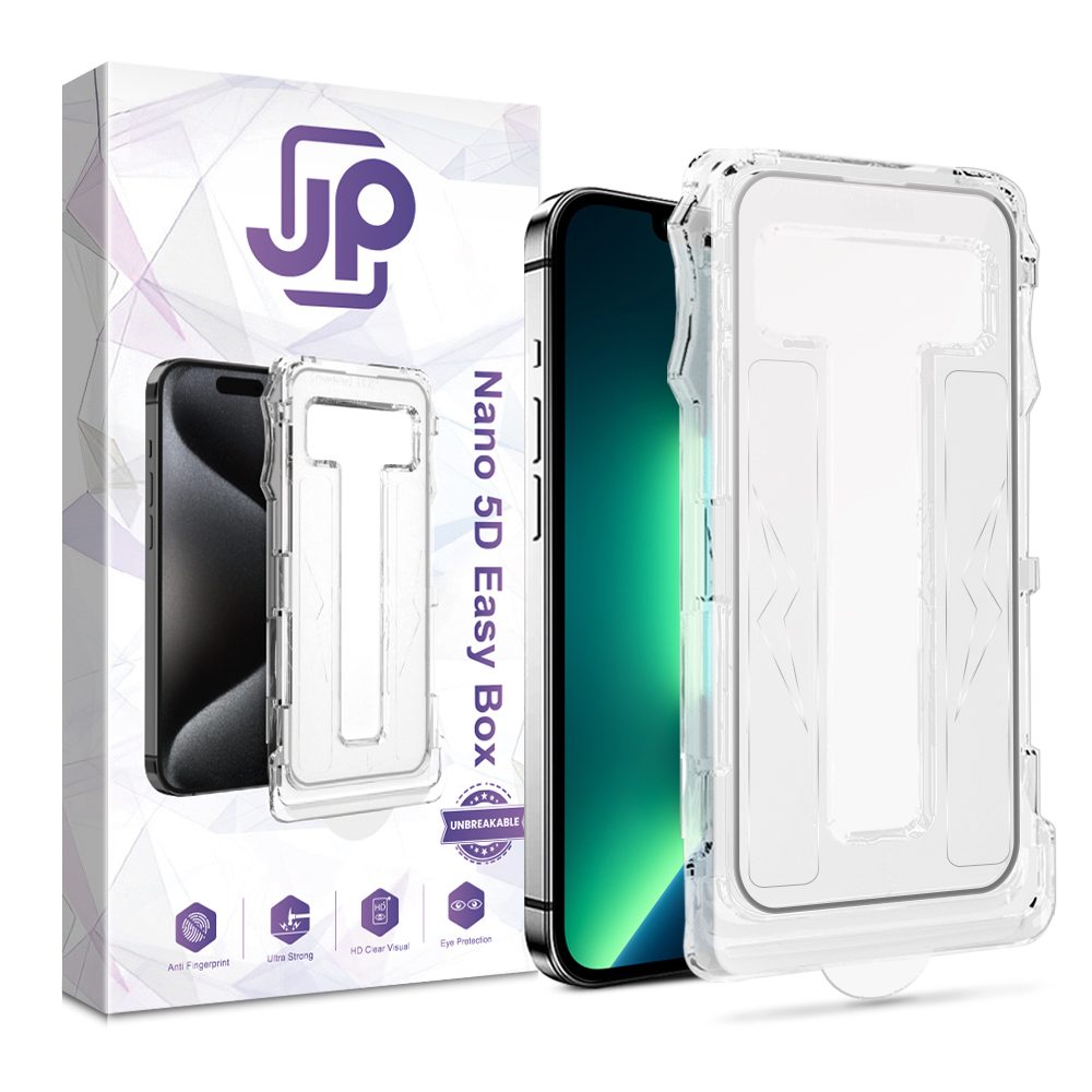 JP Nano 5D Zaščitno Kaljeno Steklo Easy Box, IPhone 13 Pro Max, črna