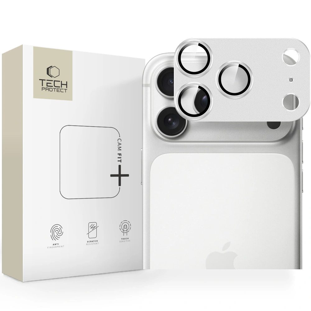 Levně Tech-Protect CamFull Fit+, sklíčko pro čočku fotoaparátu, iPhone 17 Pro Max, stříbrné