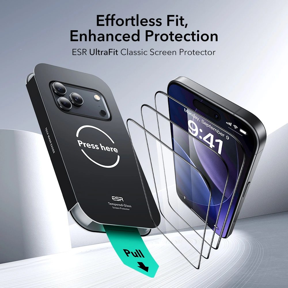 ESR Tvrdené sklo UltraFit, iPhone 17 Pro Max, 2 kusy
