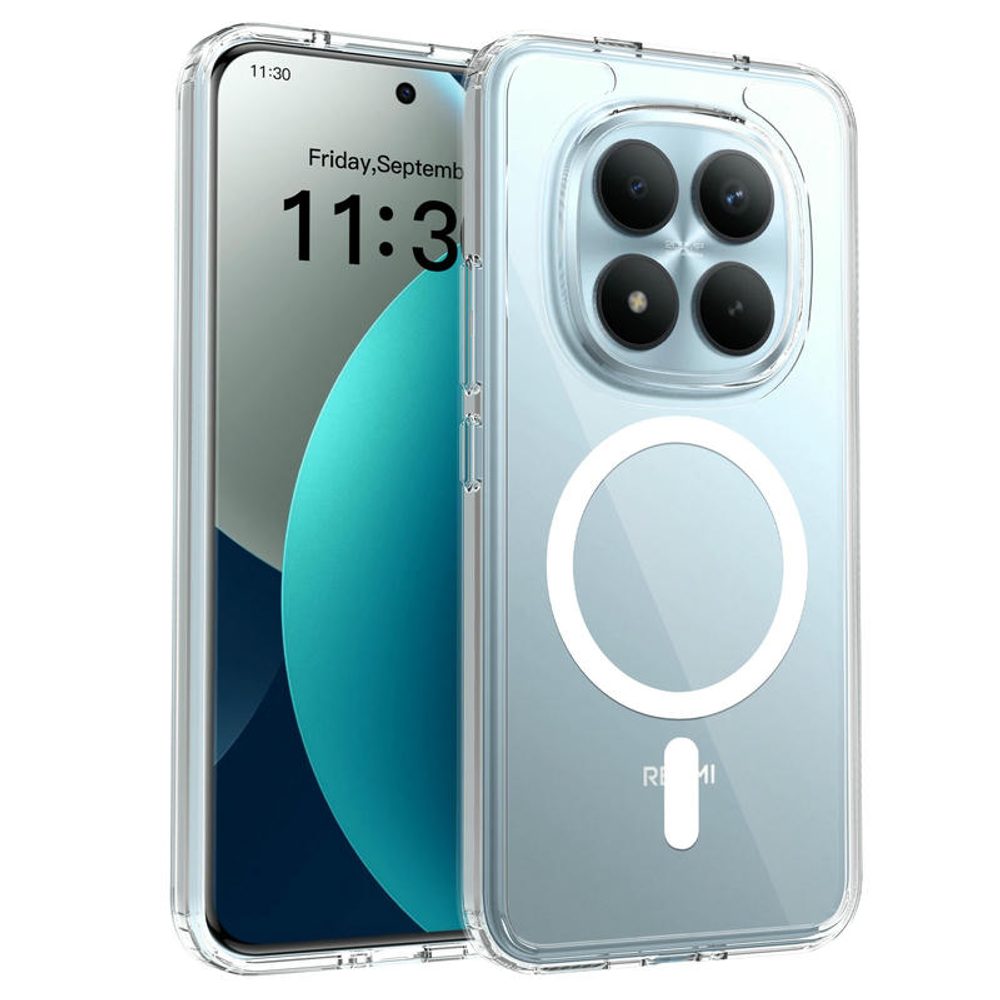 Levně Magsafe Clear obal, Xiaomi Redmi Note 15 Pro Plus 5G, průhledný
