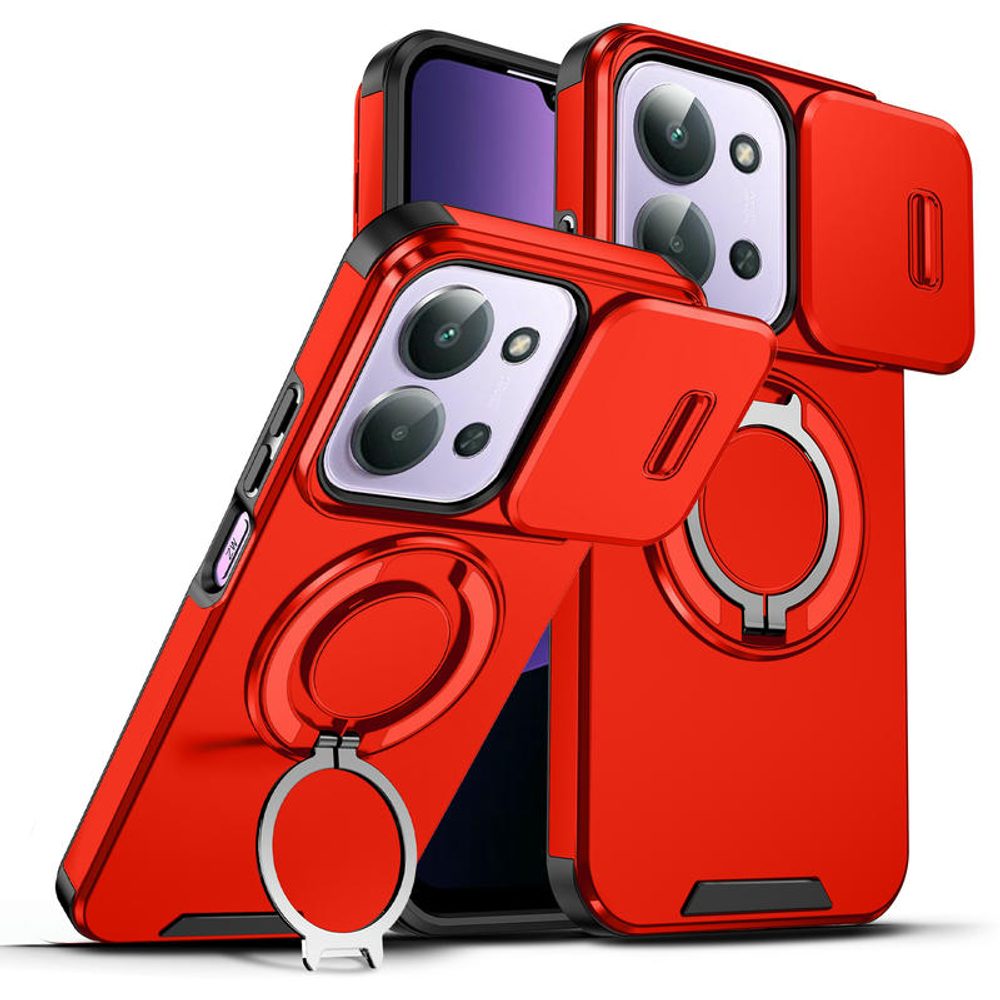 Levně Camslide Stand obal, Xiaomi Redmi 15C, červený