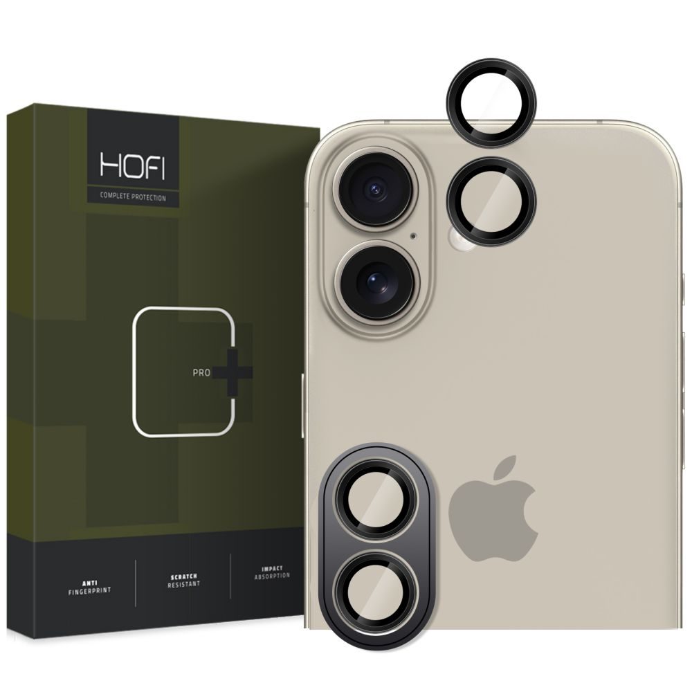 Levně Hofi Camring Pro+, sklíčko pro čočku fotoaparátu, iPhone 16 / 16 Plus, černé