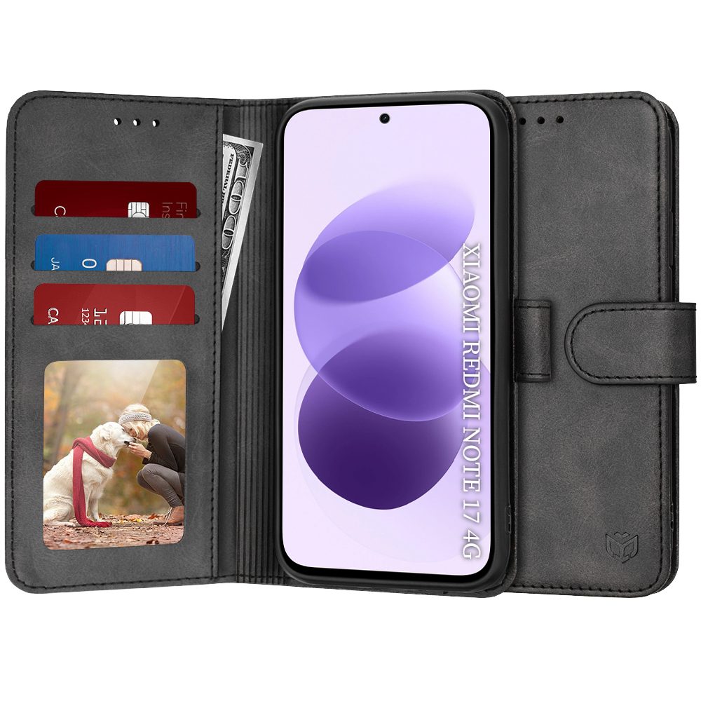 Techsuit Diary Book, Xiaomi Redmi Note 17 4G / Note 17 5G, negru