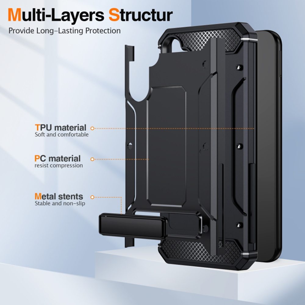 Techsuit Hybrid Armor Kickstand, Samsung Galaxy A14 4G / A14 5G, černý