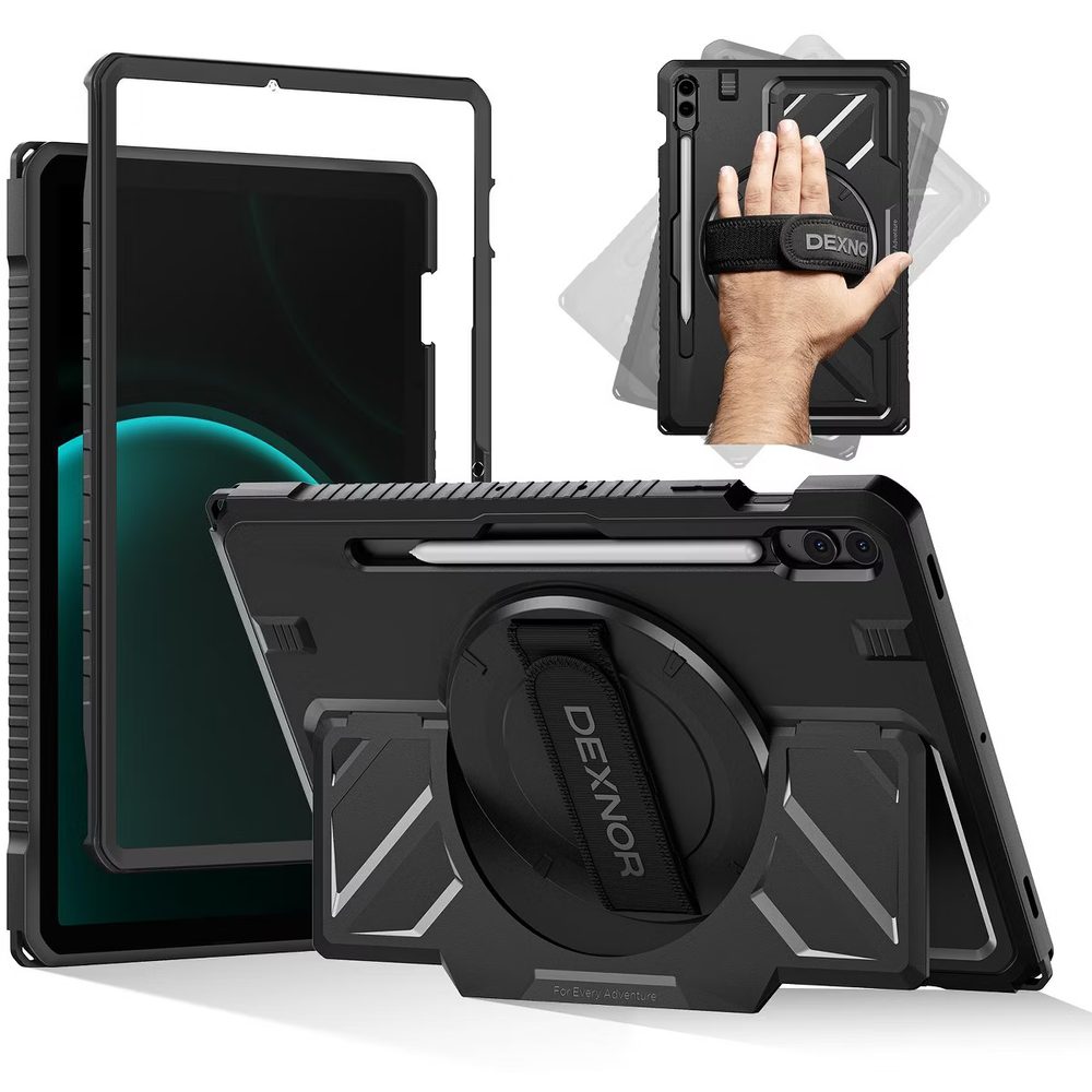 Levně Dexnor 360 Rotating obal, Samsung Galaxy Tab S9 FE Plus, černý