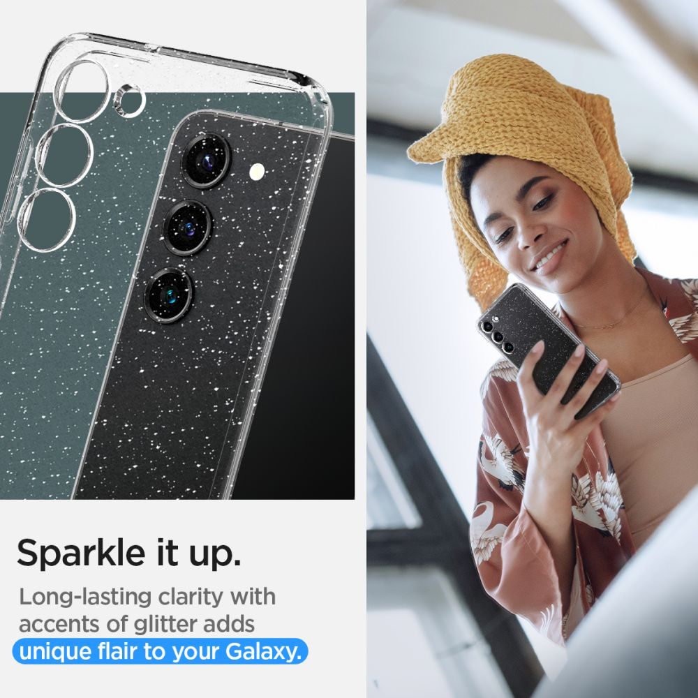 Spigen Liquid Crystal Telefontok, Samsung Galaxy S23 Plus, Glitter Crystal