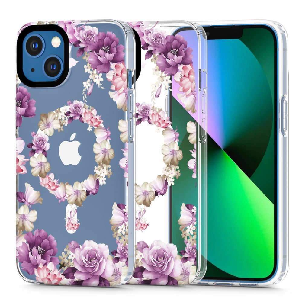 Tech-Protect Magmood, IPhone 13, Růžové Květiny