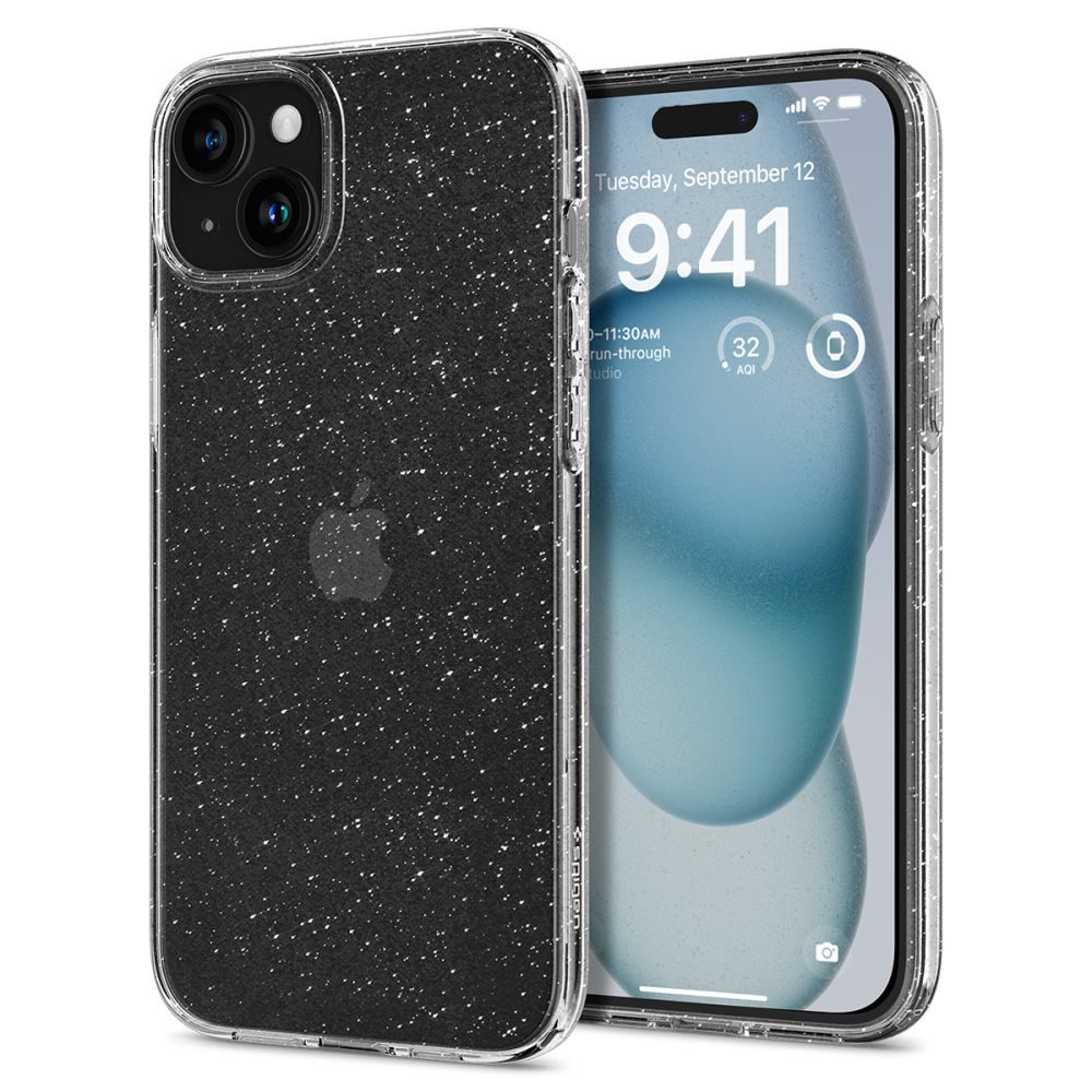 Spigen Liquid Crystal Telefontok, IPhone 15, Glitter Crystal