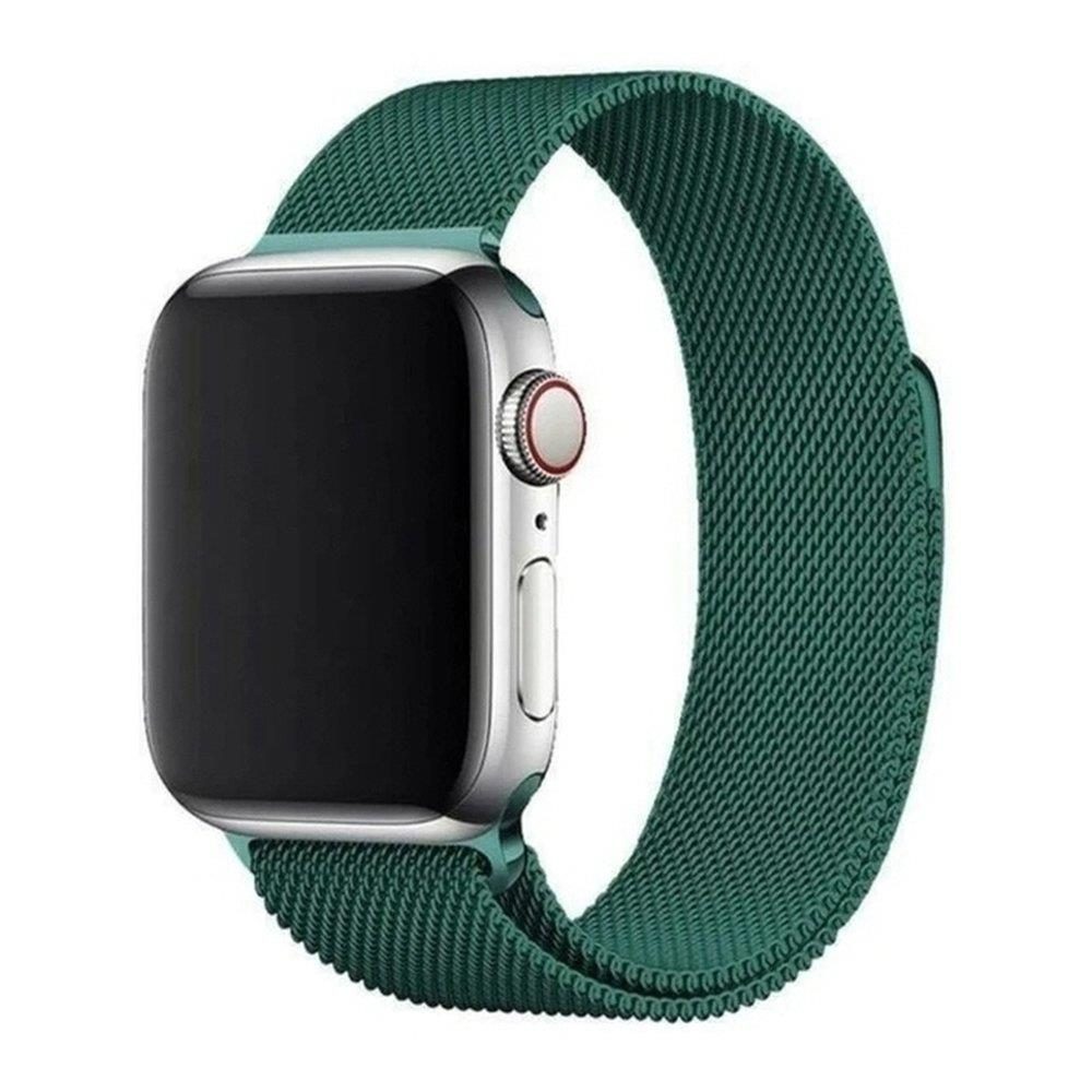 Magnetic Strap Remienok Pre Apple Watch 7 (41mm), Tmavo Zelený