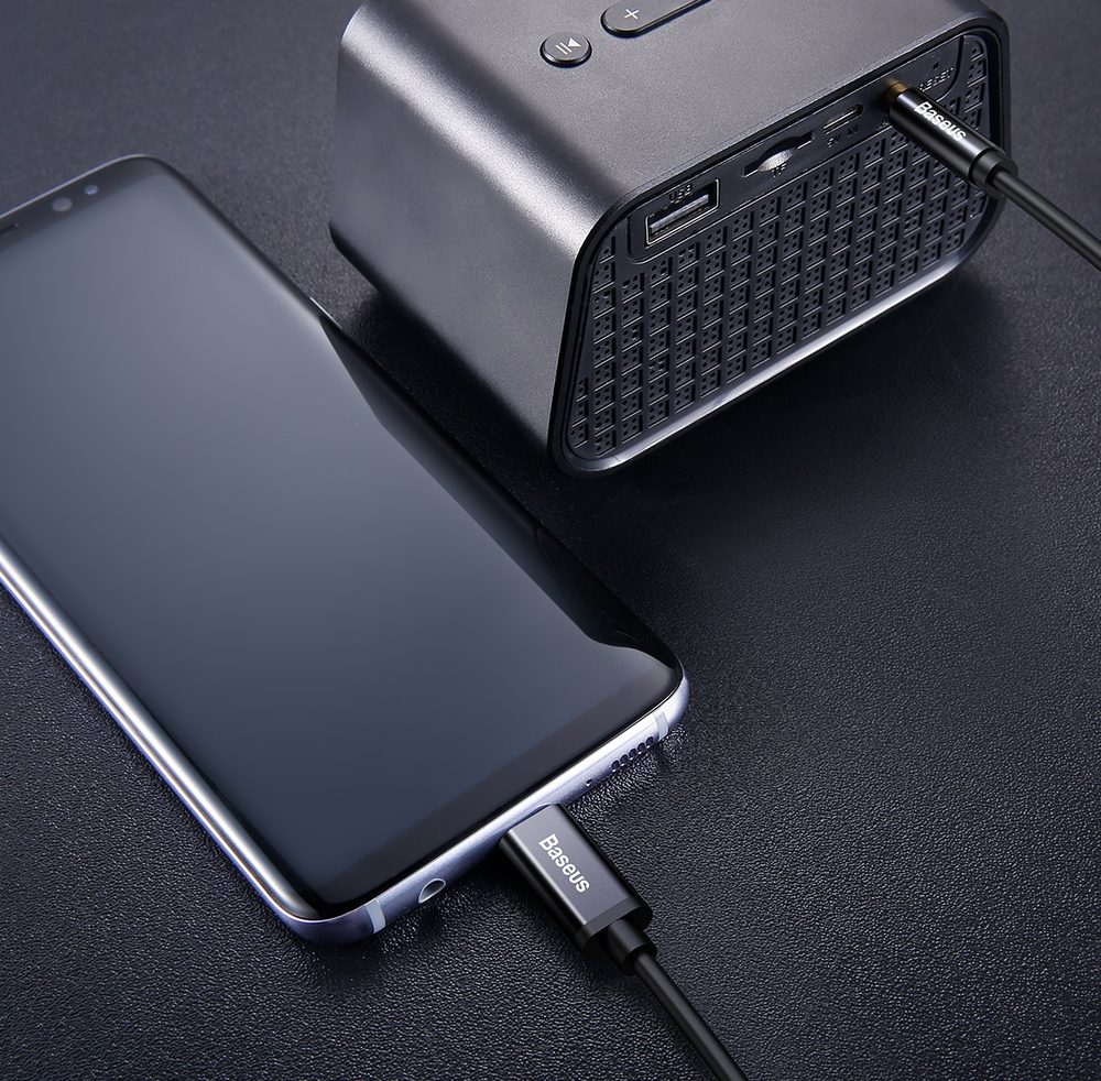 Baseus Yiven Audiokábel USB-C - Mini Jack 3,5 Mm, 1,2 M, Fekete