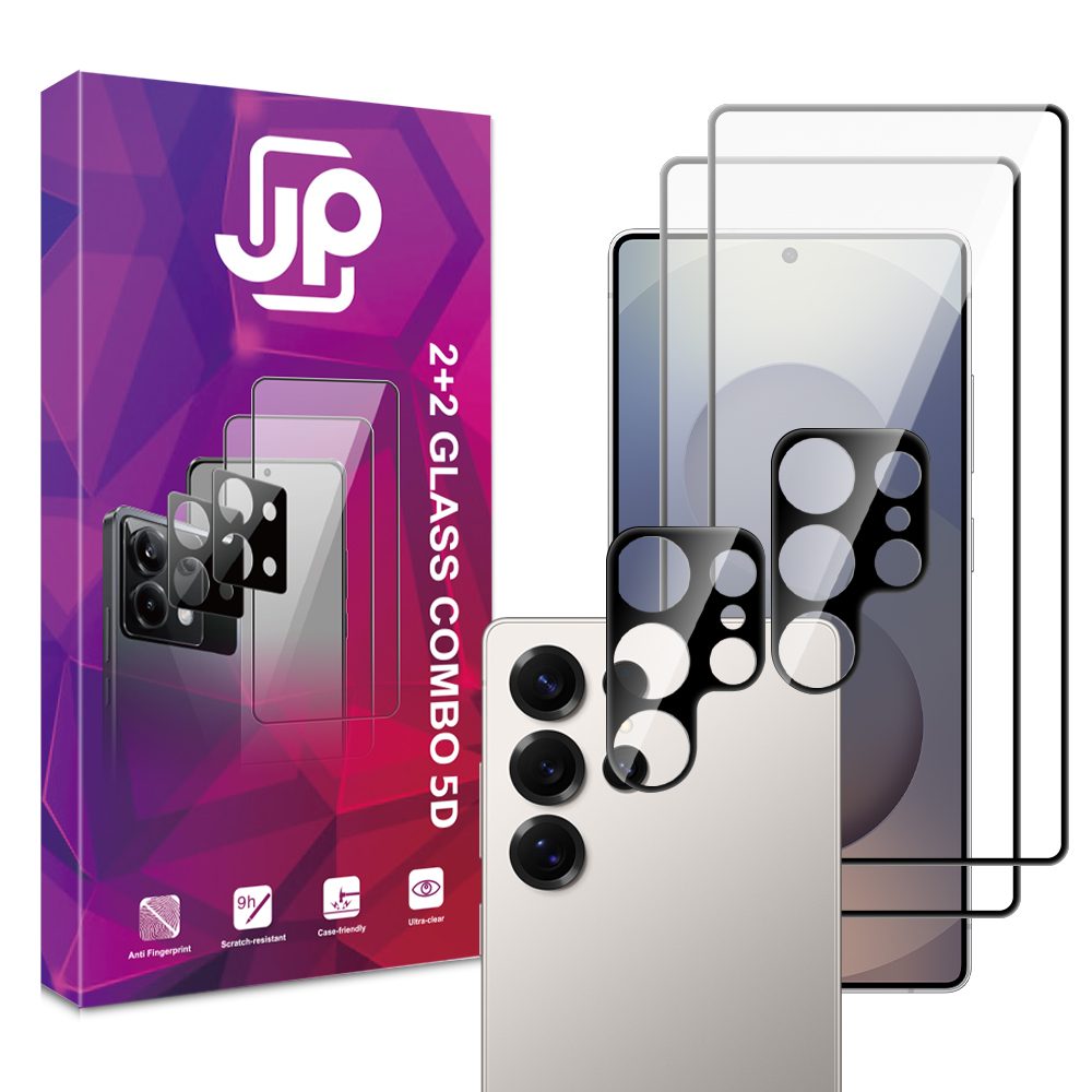 Levně JP 5D Combo pack, Sada 2 5D tvrzených skel a 2 sklíček na fotoaparát, Samsung Galaxy S26 Ultra