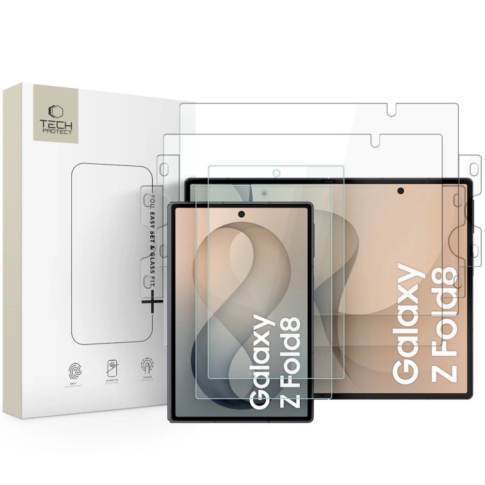 Tech-Protect Easy Set Foil & Glass Fit+, Zaštitni set 4u1, Samsung Galaxy Z Fold 8