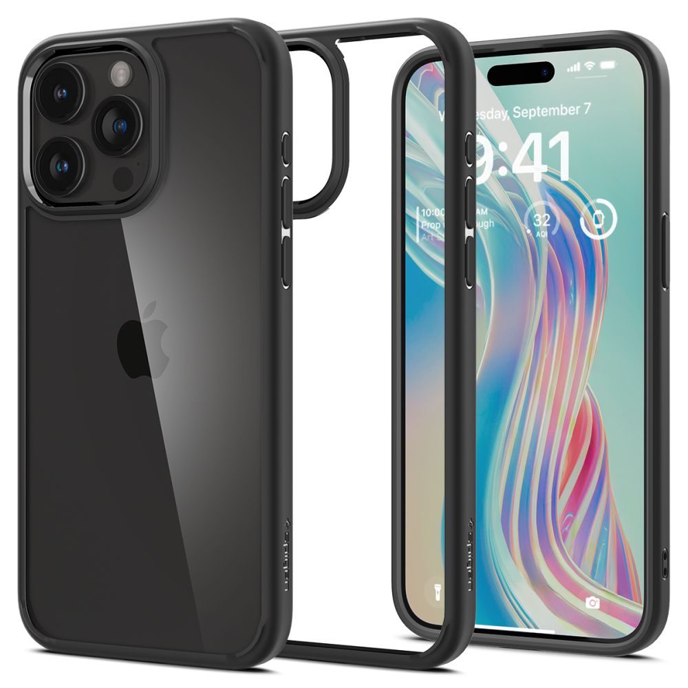 Spigen Ultra Hybrid Tok Mobiltelefonhoz, IPhone 15 Pro Max, Matte Black