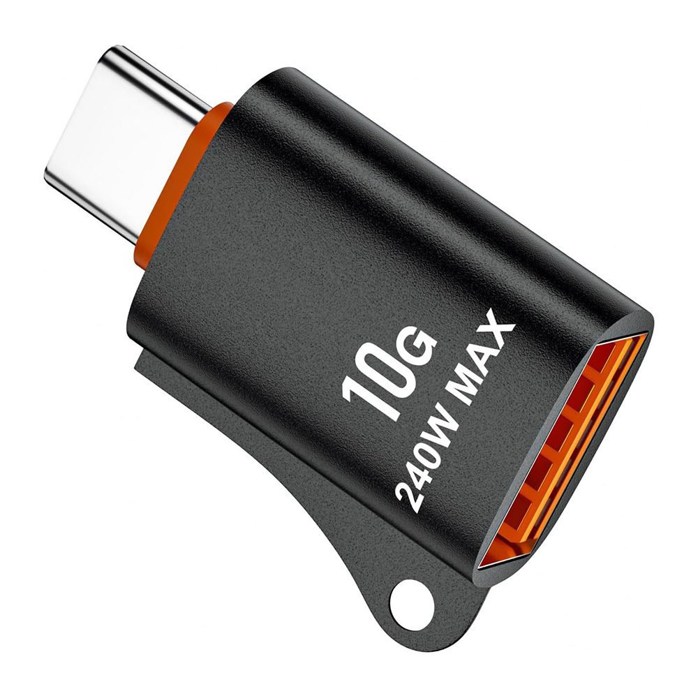 Levně Techsuit Premium OTG adaptér HyperPort (A1) USB - USB-C, 240 W, černooranžový