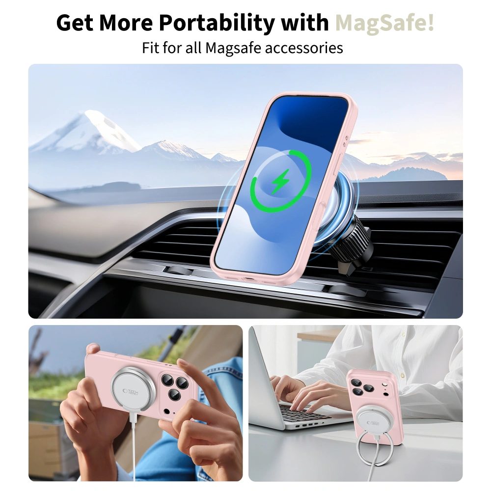 Tech-Protect Silicone MagSafe, iPhone 17 Pro, ružový