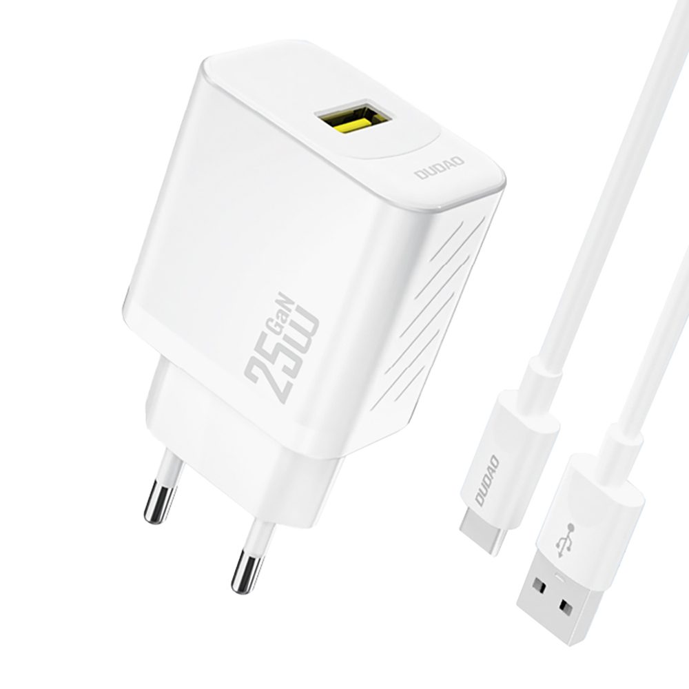 Levně Dudao A27STEU nabíječka USB-A + kabel USB-A - USB-C, 25W GaN, bílá