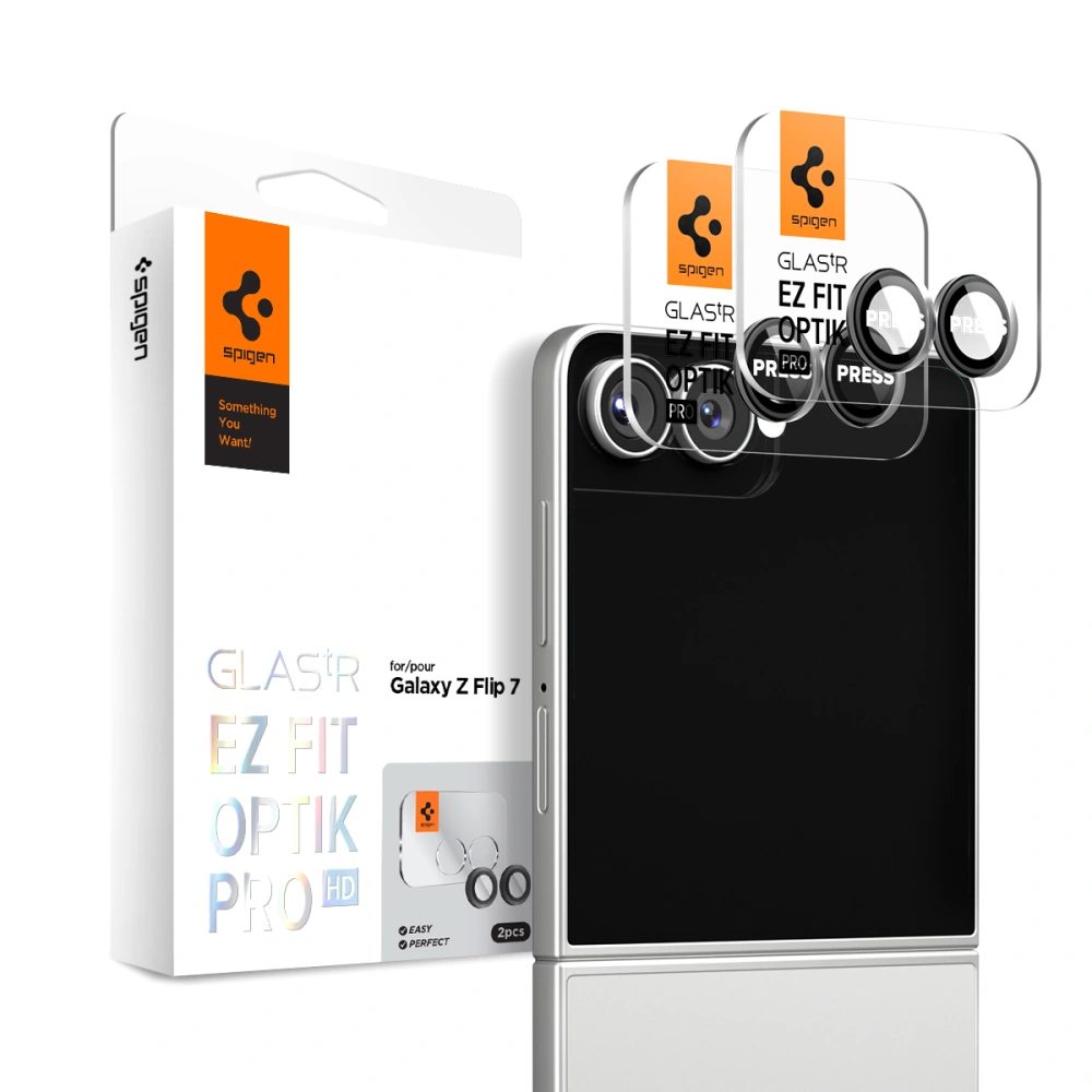 Spigen Optik.TR Ez Fit kameravédő, 2 db, Samsung Galaxy Z Flip 7, fekete