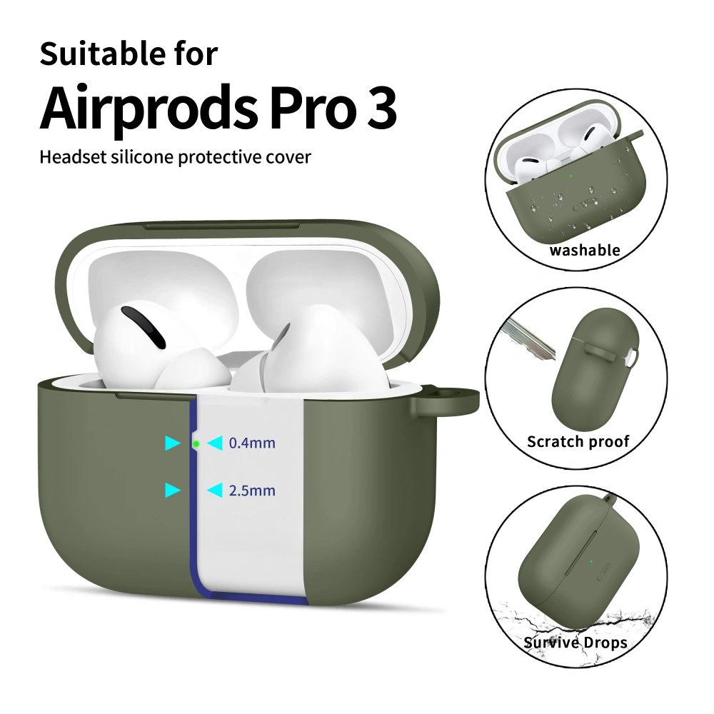 Tech-Protect Silikónové puzdro, Apple AirPods Pro 3, zelené