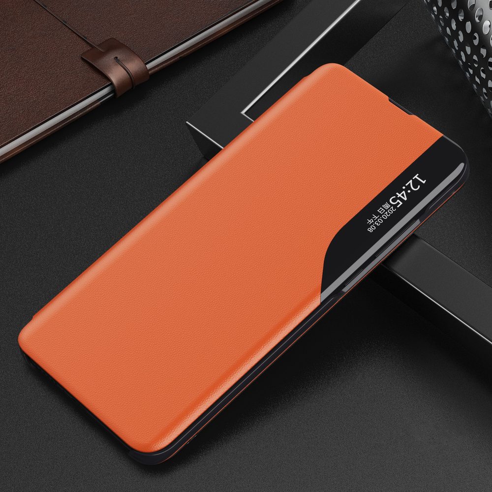Eco Leather View Case, Samsung Galaxy A22 4G, Oranžové