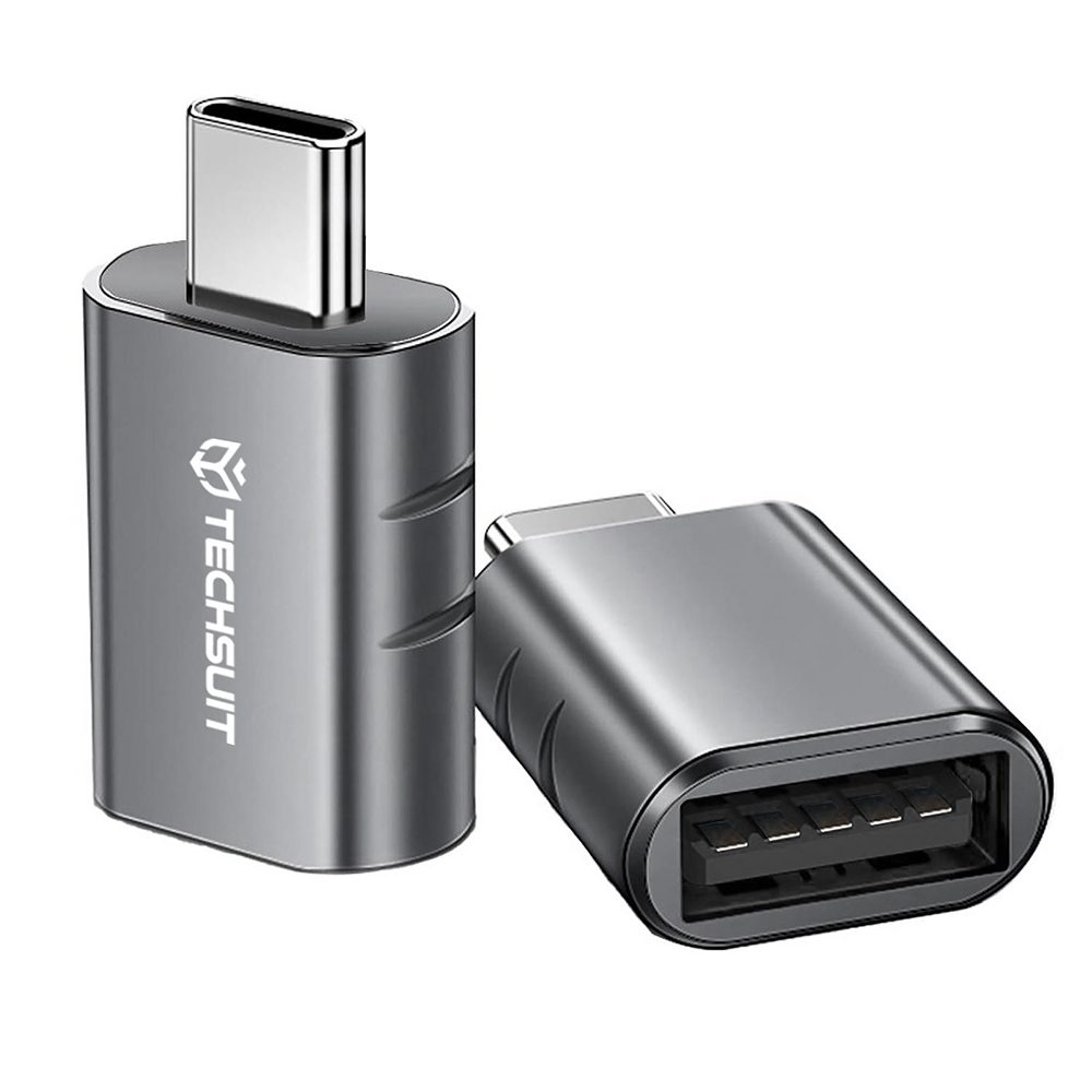 Techsuit Premium OTG adapter SlateVolt (A10) USB - USB-C, szürke