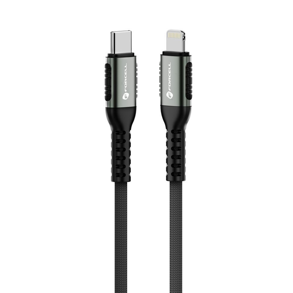 Levně Forcell F-Energy kabel USB-C - Lightning, PD, 3A, 27W, 0,5 m, černý
