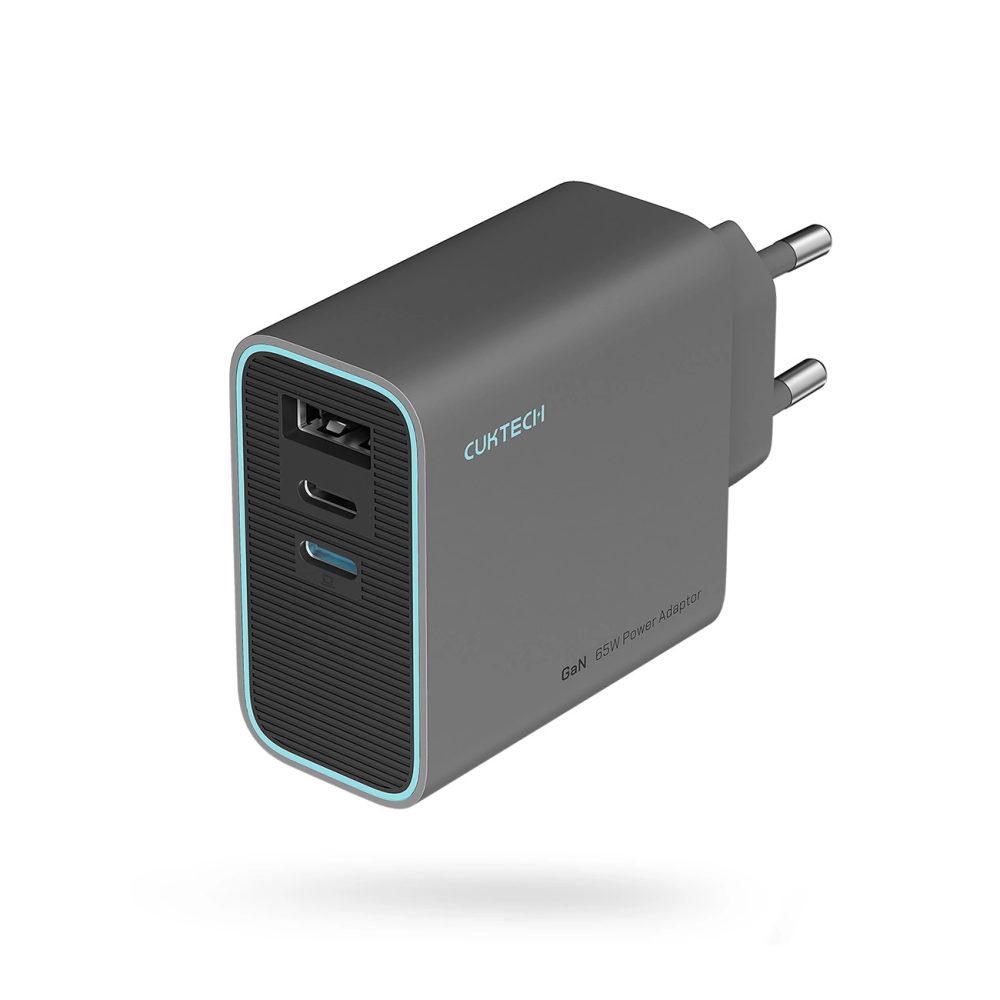 Levně Cuktech CUKAD653EUGR nabíječka, 2x USB-C + USB-A, 65W, GaN, šedá