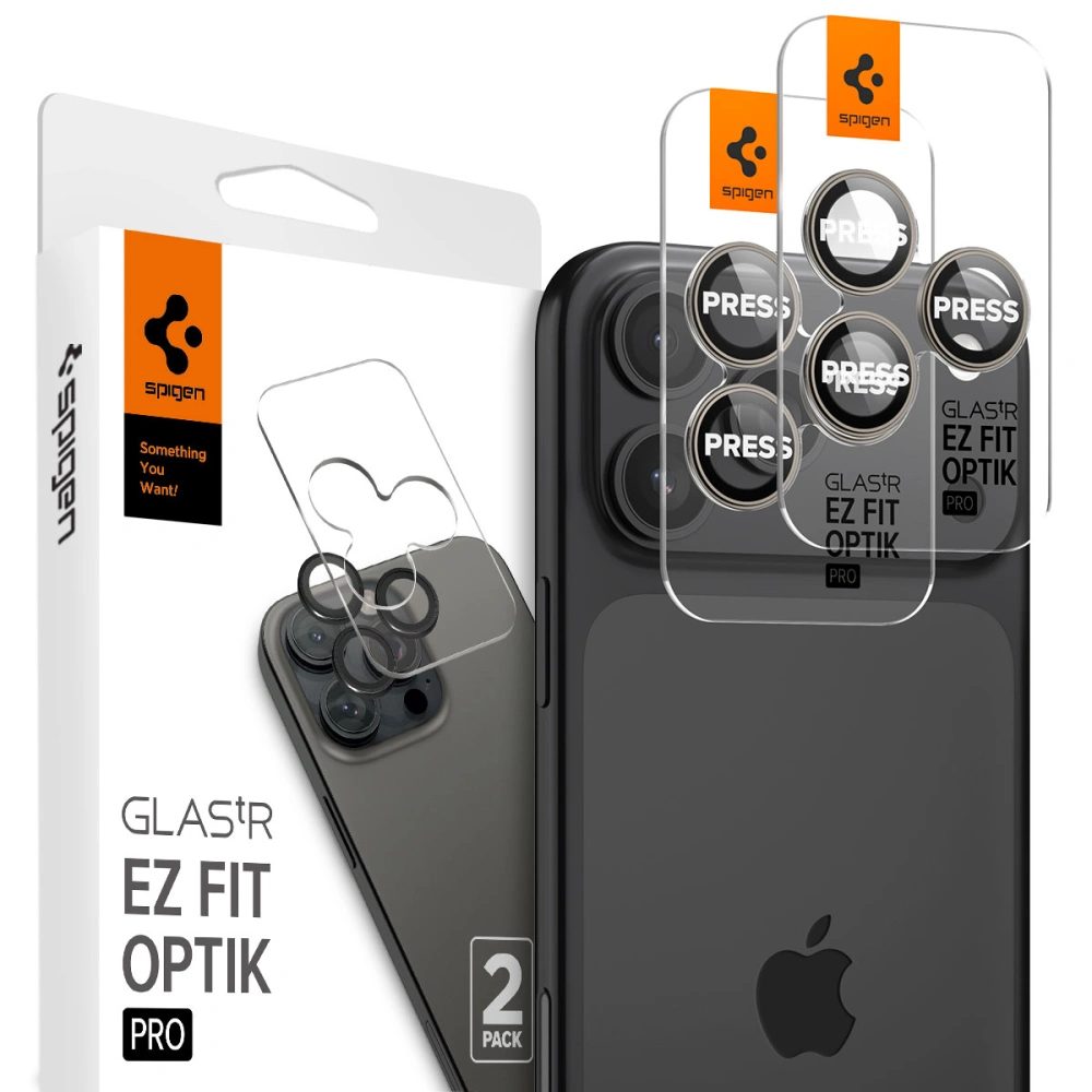 Levně Spigen Optik.TR Ez Fit ochrana fotoaparátu, 2 kusy, iPhone 14 Pro / Max / 15 Pro / Max / 16 Pro / Max / 17 Pro / Max, natural titanium