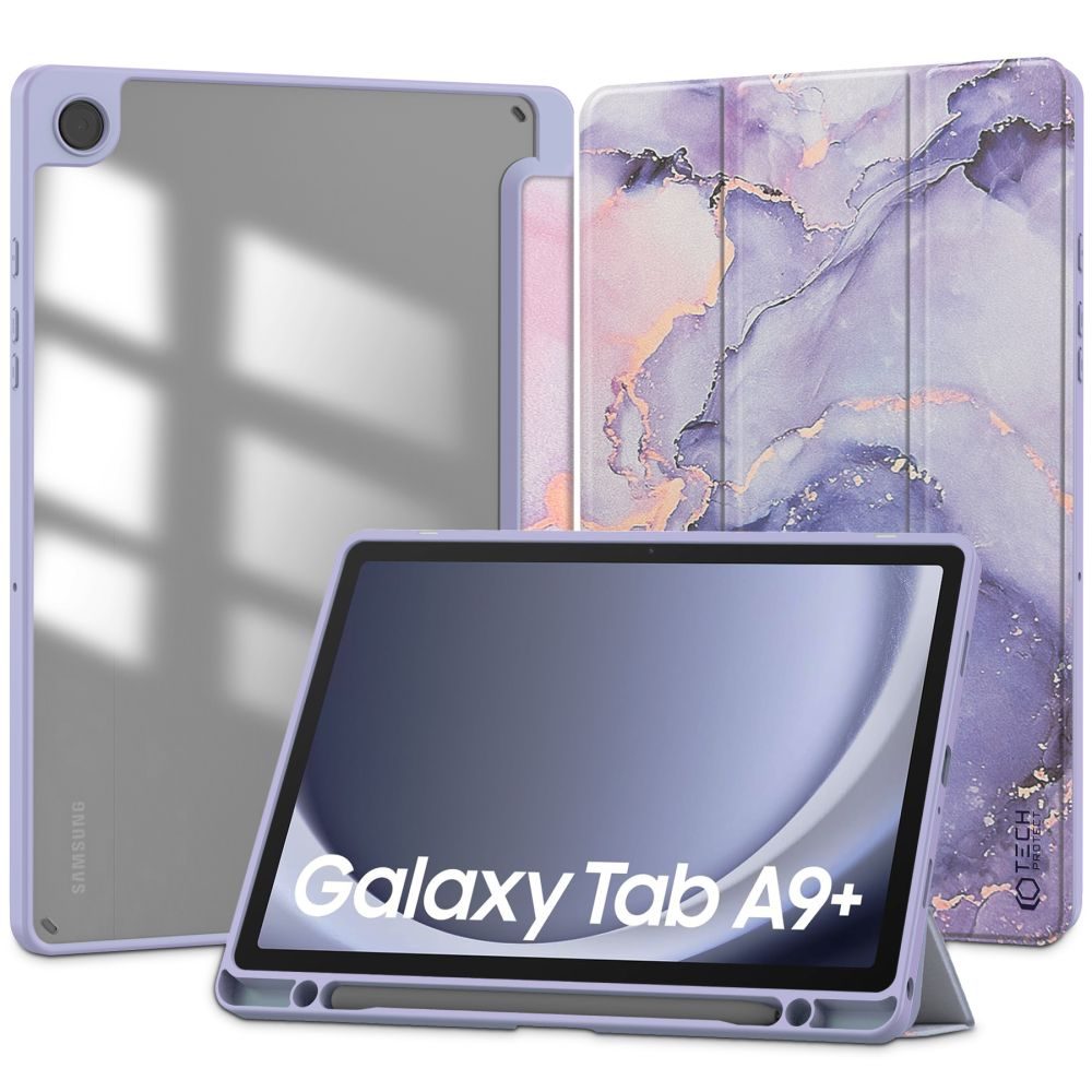 Pouzdro Tech-Protect SC Pen Hybrid Samsung Galaxy Tab A9+ Plus 11.0 (X210 / X215 / X216), Violet Marble