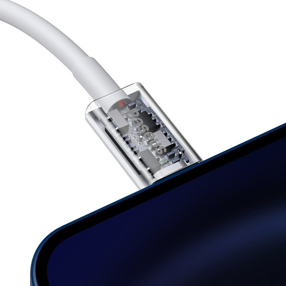 Baseus Superior USB-C Lightning Kábel, 0,25 M, Fehér (CATLYS-02)