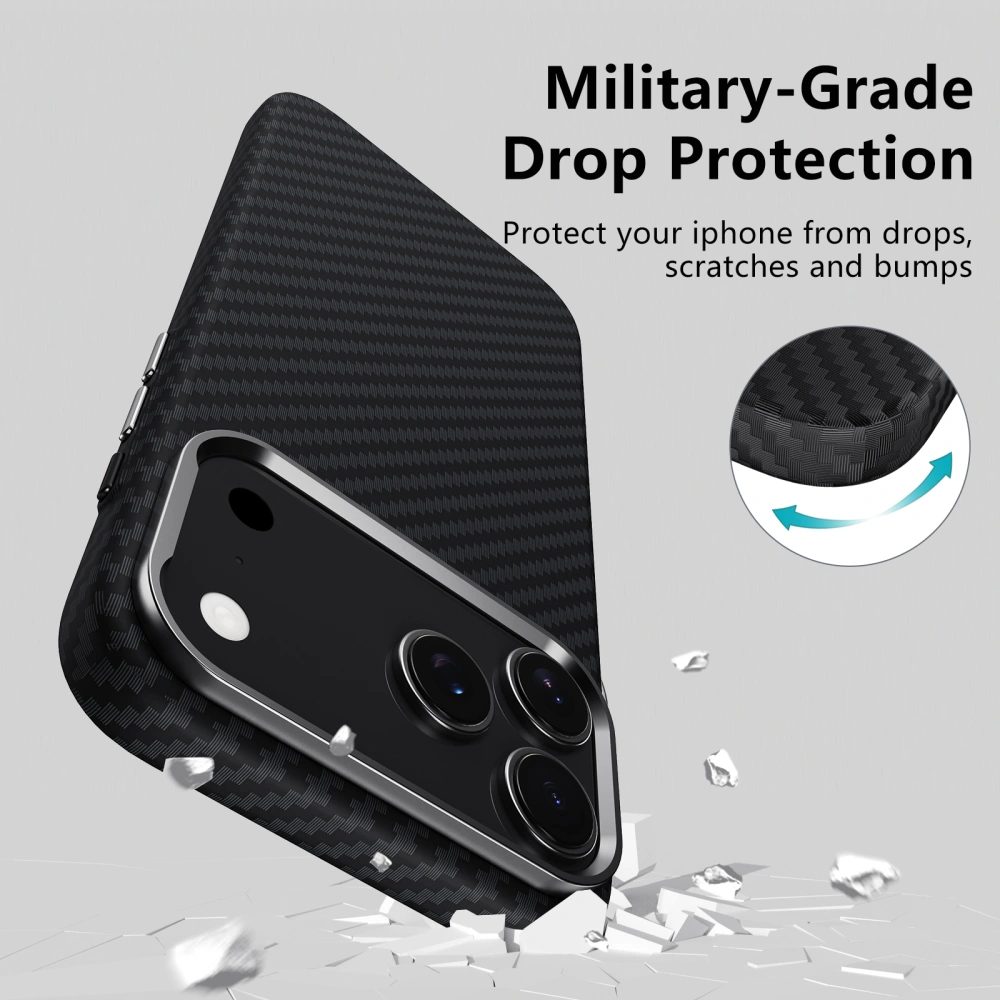 Tech-Protect Ion Carbon MagSafe, iPhone 17 Pro Max, čierno-strieborné