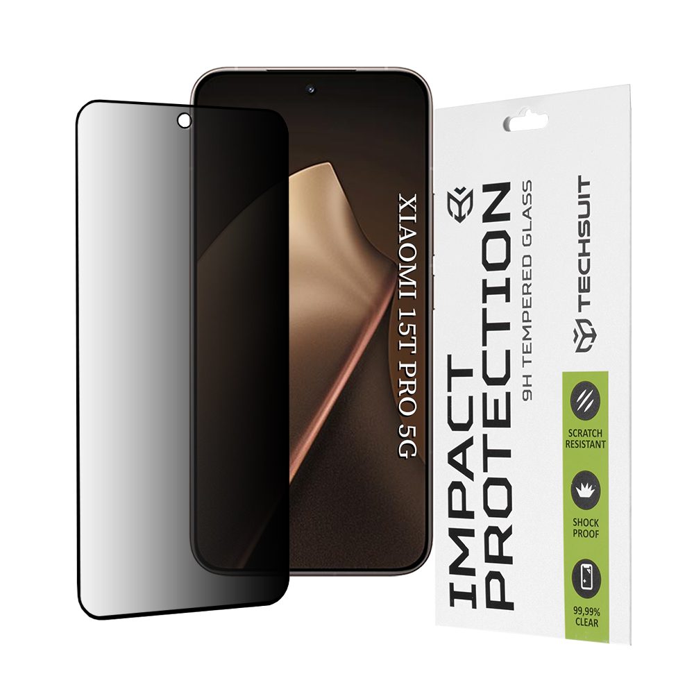 Techsuit 111D Privacy Sticlă securizată, Xiaomi 15T Pro, negru