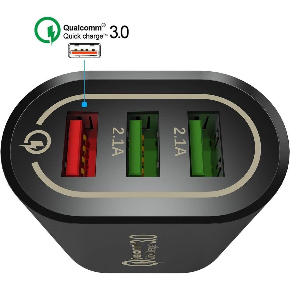 Rychlonabíjecí Adaptér 3x USB QC 3.0 (BK373), černý