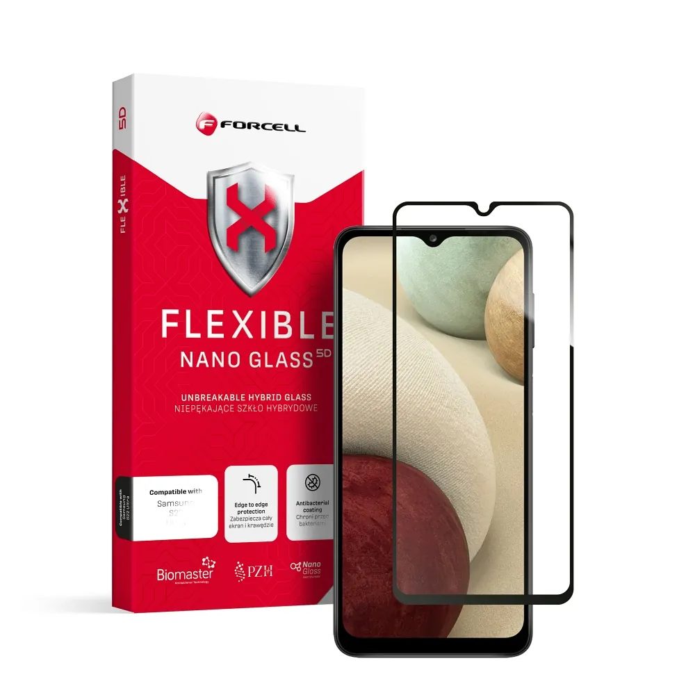 Forcell Flexible 5D Full Glue Hybridné Sklo, Samsung Galaxy A12, čierne