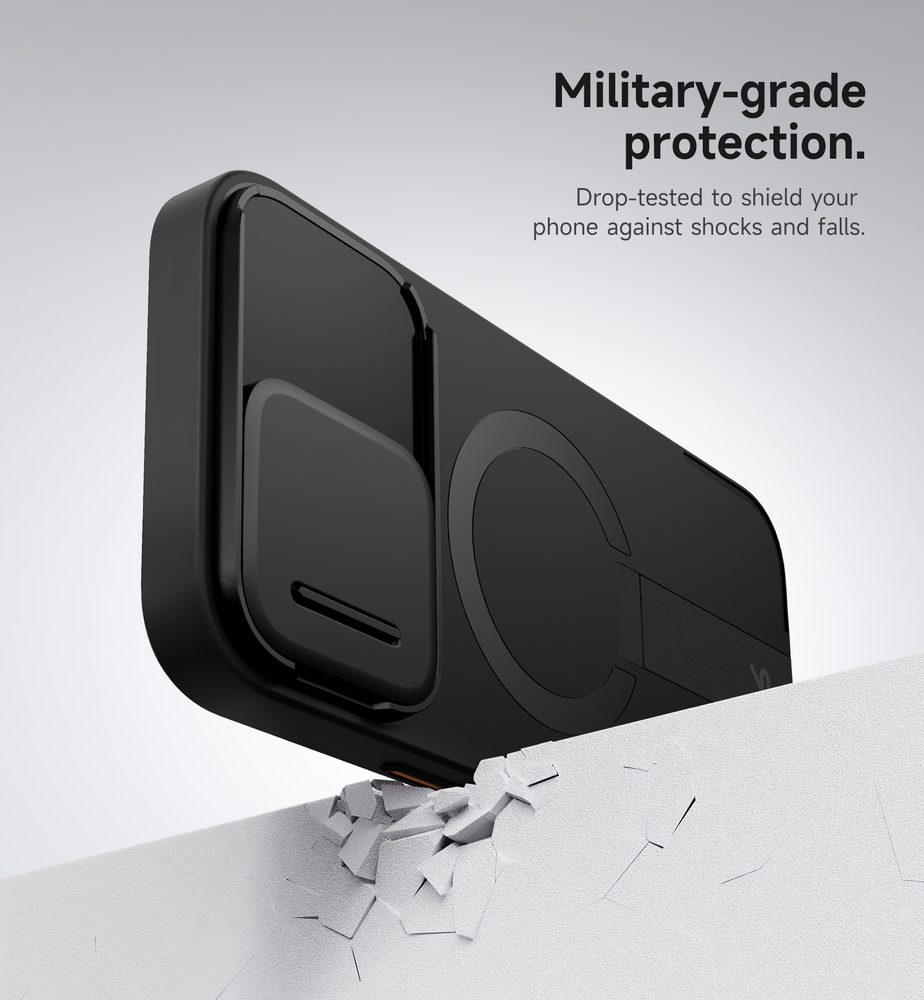 Suritch MagSafe Kickstand Camprotector obal iPhone 16 Pro Max, čierny