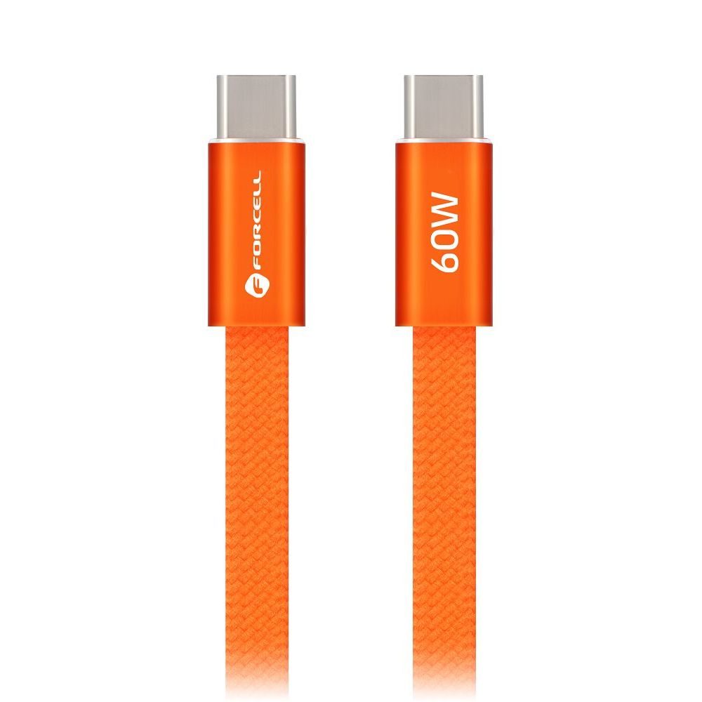 Levně Forcell F-Energy kabel USB-C - USB-C, QC4.0, PD, 3 A, 60 W, 1,2 m, oranžový