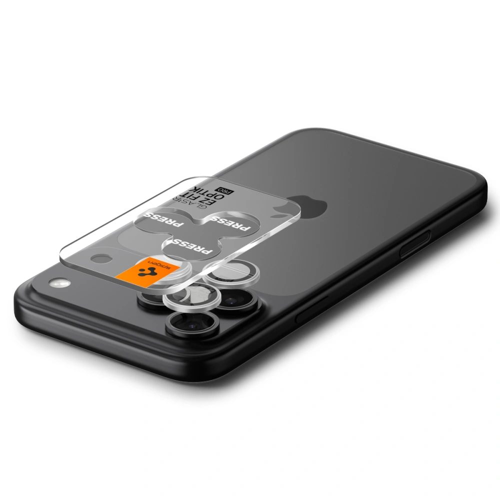Spigen Optik.TR Ez Fit ochrana fotoaparátu, 2 kusy, iPhone 16 Pro / Max / 17 Pro / Max, strieborná