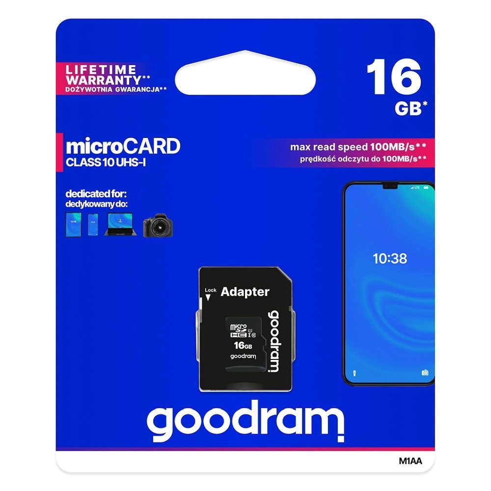 Micro SD Kártya Adapterrel 16 GB