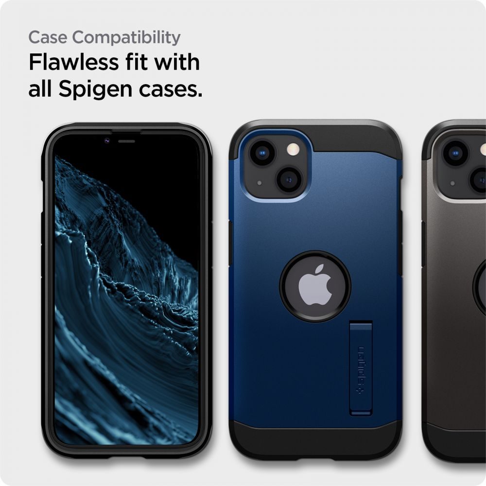 Spigen ALM Glass FC Folie De Sticlă Securizată 2 Bucăți, IPhone 13 / 13 Pro, Neagră