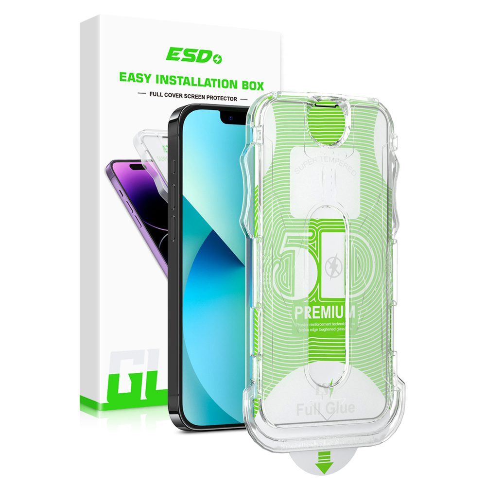 ESD 5D Zaščitno Kaljeno Steklo Z Odstranjevalcem Prahu In Enostavno Namestitvijo, IPhone 13