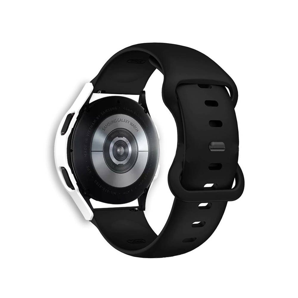 Husă 2 în 1 Cu Folie De Sticlă, Pentru Samsung Galaxy Watch Active 4, 44 Mm, Neagră