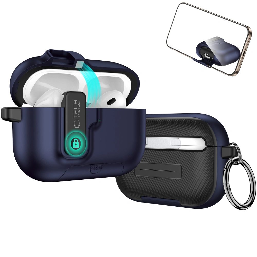 Tech-Protect Slim Hook puzdro, Apple AirPods Pro 3, modré