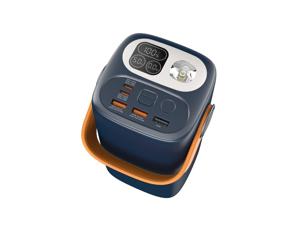 Powerbanka pre notebooky a outdoor 60 000 mAh, 100W + 30W PD, silné LED svetlo, biela