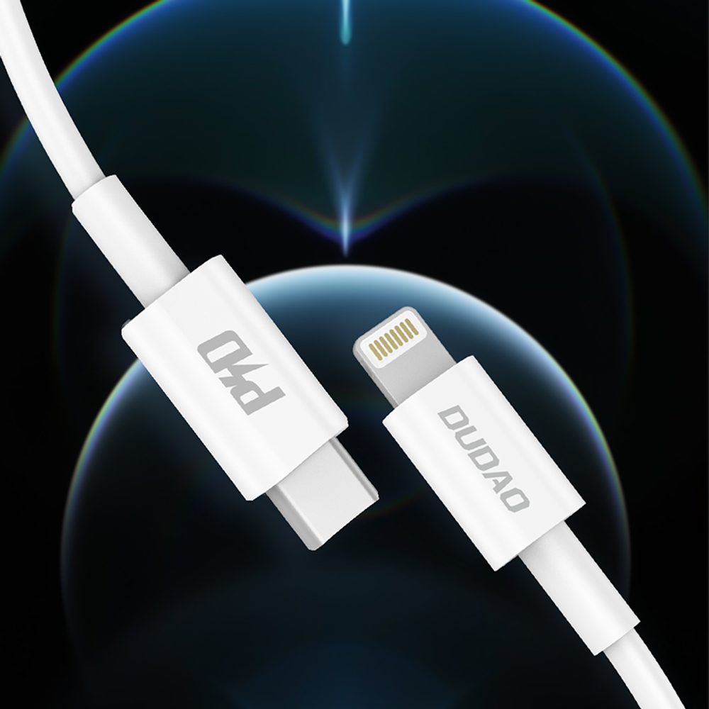 Dudao L6X kábel USB-C - Lightning, PD 20W, 1m, biely