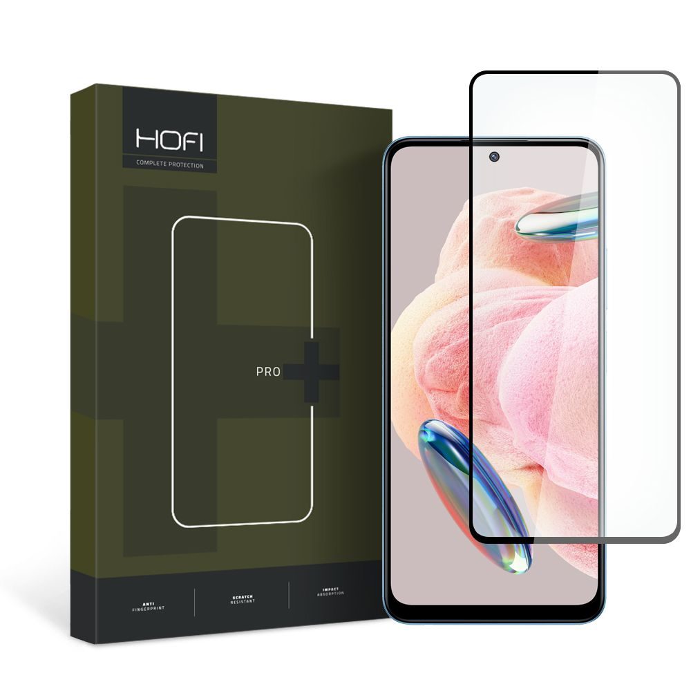 Hofi Pro+ Edzett üveg, Xiaomi Redmi Note 12 4G / LTE, Fekete